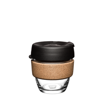  KeepCup koffie Beker to go - glas/kurk - 227 ml - Zwart