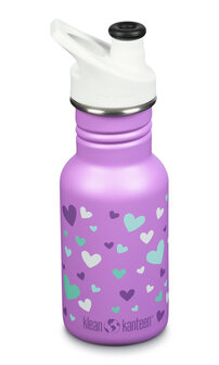 Klean kanteen- Kid Kanteen-  drinkfles met sportdop - 355 ml - hartjes