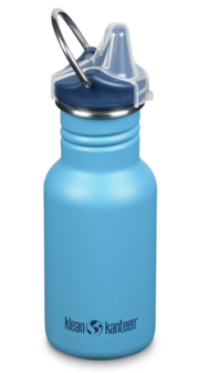 Klean Kanteen kinder drinkfles smal met sippy dop 355 ml - blauw